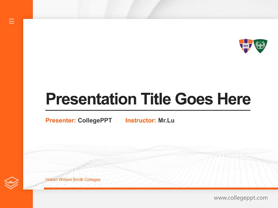 Hobart William Smith Colleges Thesis Proposal/Graduation Defense PPT Template4:3 ratio PPT effect preview image5