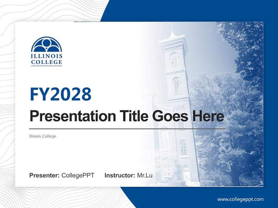 Illinois College Academic Presentation/Research Findings Report PPT Template4:3 ratio PPT effect preview image5