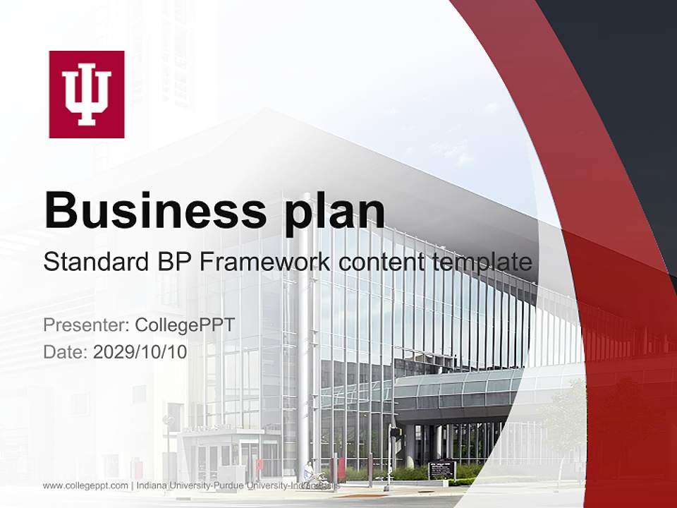 Indiana University-Purdue University-Indianapolis Competition/Entrepreneurship Contest PPT Template4:3 ratio PPT effect preview image9