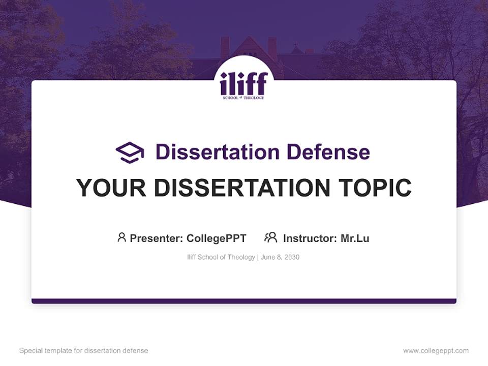 Iliff School of Theology Graduation Thesis Defense PPT Template4:3 ratio PPT effect preview image7