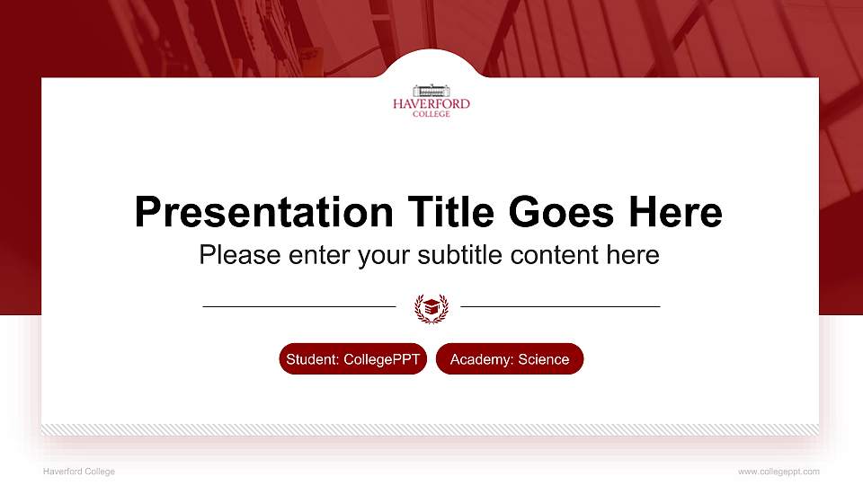 Haverford College National Scholarship Defense PPT Template16:9 ratio PPT effect preview image1