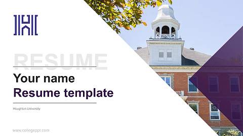 Houghton University Resume PPT Template