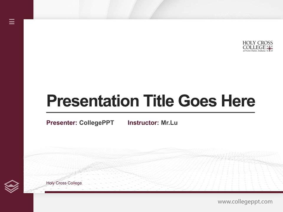 Holy Cross College Thesis Proposal/Graduation Defense PPT Template4:3 ratio PPT effect preview image5