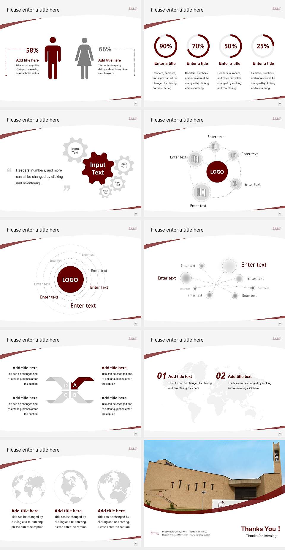 Huston-Tillotson University Course/Courseware Creation PPT Template4:3 ratio PPT effect preview image4