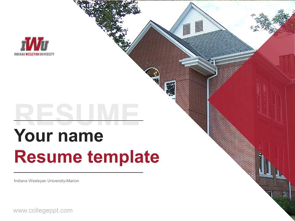 Indiana Wesleyan University-Marion Resume PPT Template4:3 ratio PPT effect preview image5