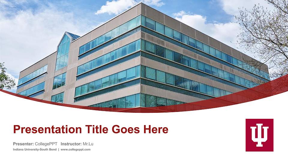 Indiana University-South Bend Course/Courseware Creation PPT Template16:9 ratio PPT effect preview image