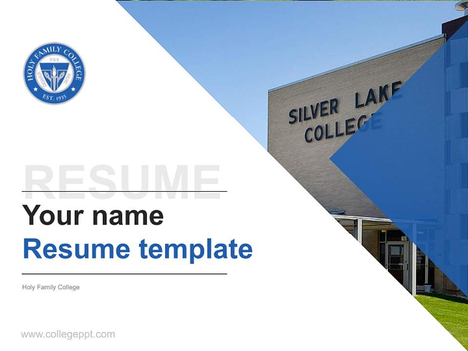 Holy Family College Resume PPT Template4:3 ratio PPT effect preview image5