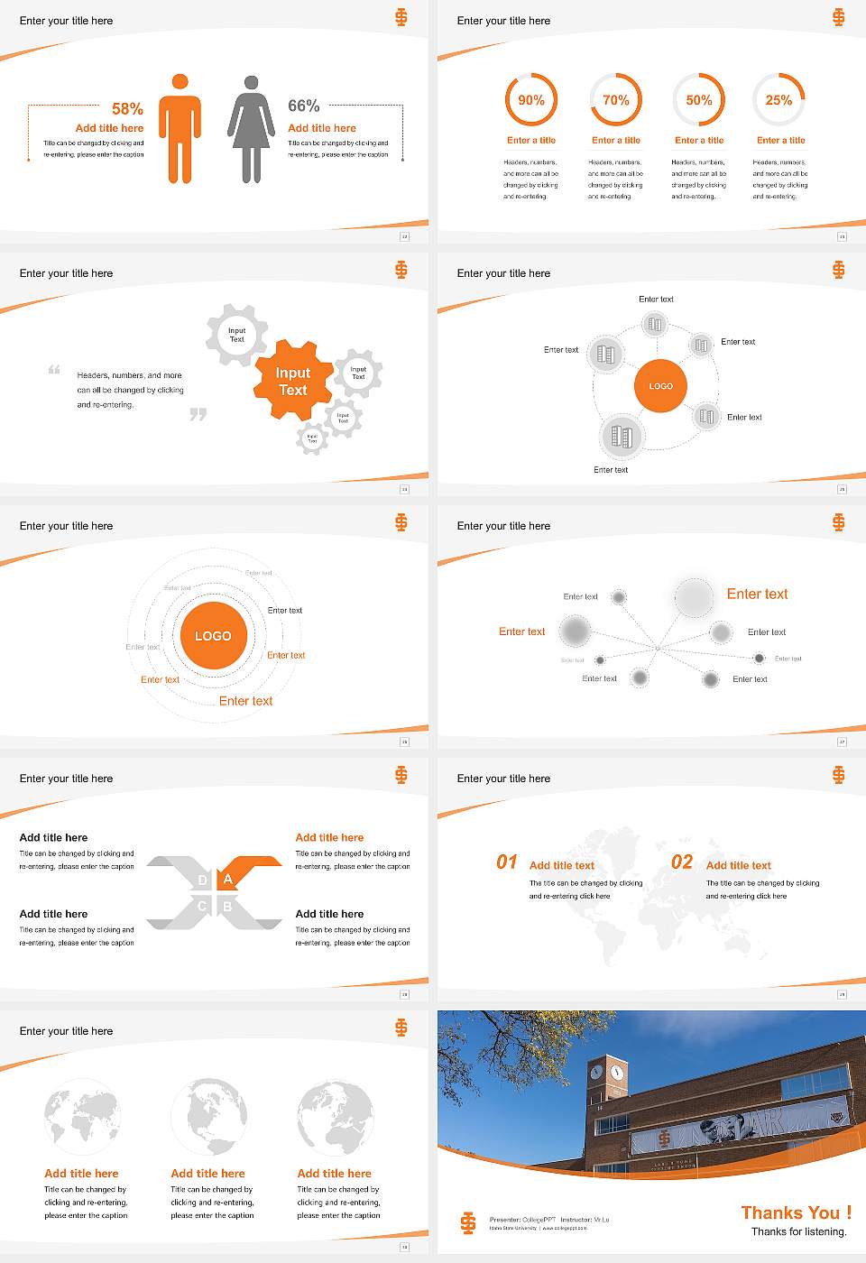 Idaho State University Course/Courseware Creation PPT Template16:9 ratio PPT effect preview image4