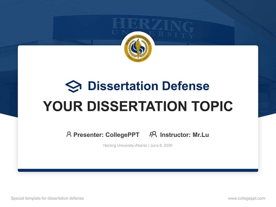 Herzing University-Atlanta Graduation Thesis Defense PPT Template4:3 ratio PPT effect preview image7