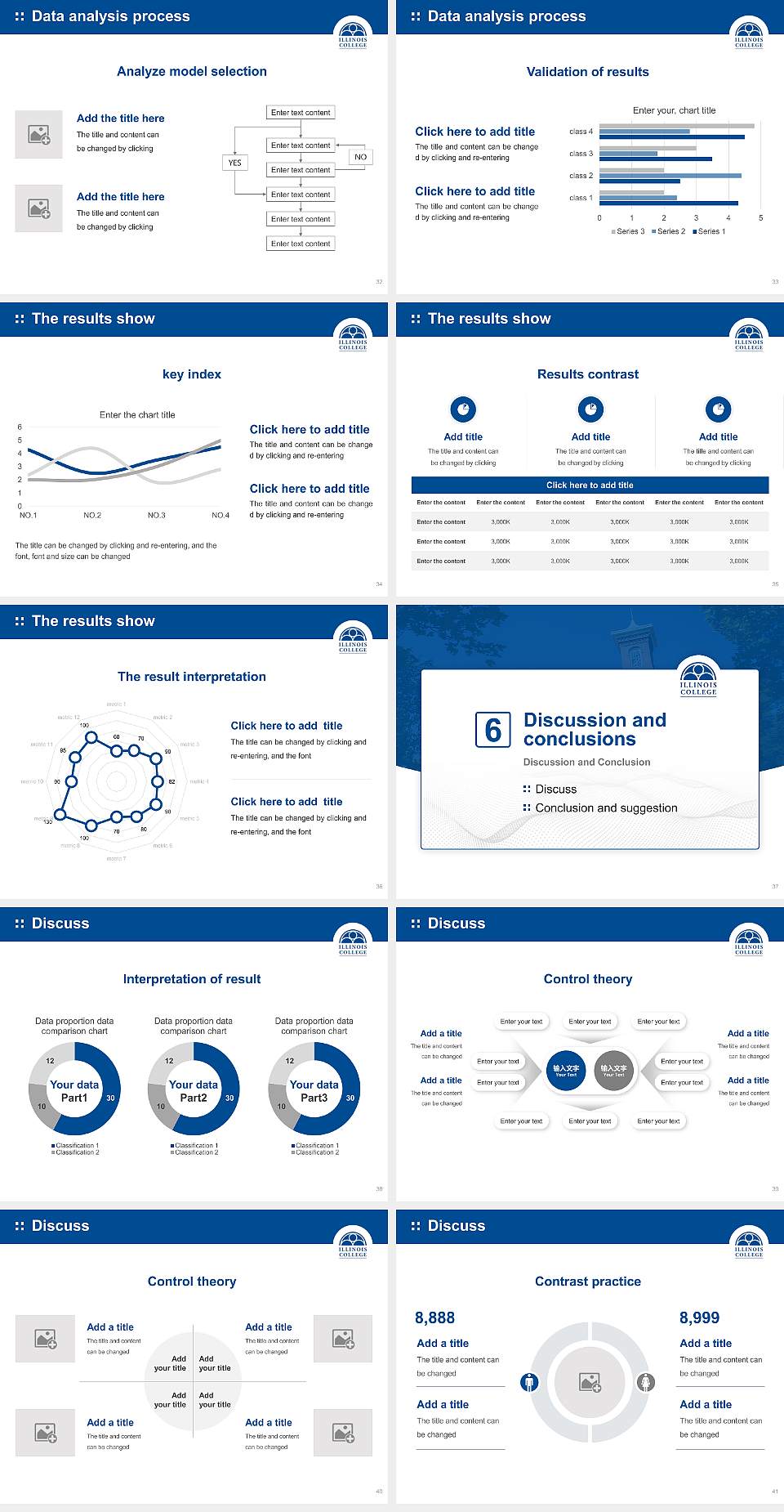 Illinois College Graduation Thesis Defense PPT Template4:3 ratio PPT effect preview image5