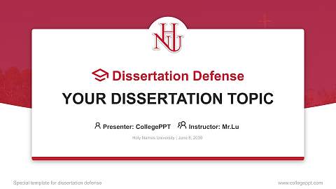 Holy Names University Graduation Thesis Defense PPT Template