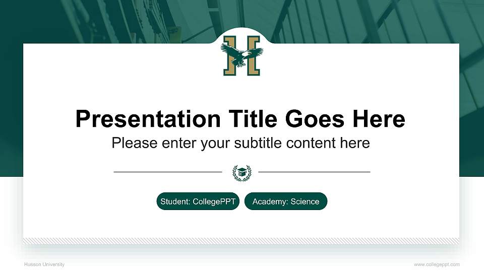 Husson University National Scholarship Defense PPT Template16:9 ratio PPT effect preview image