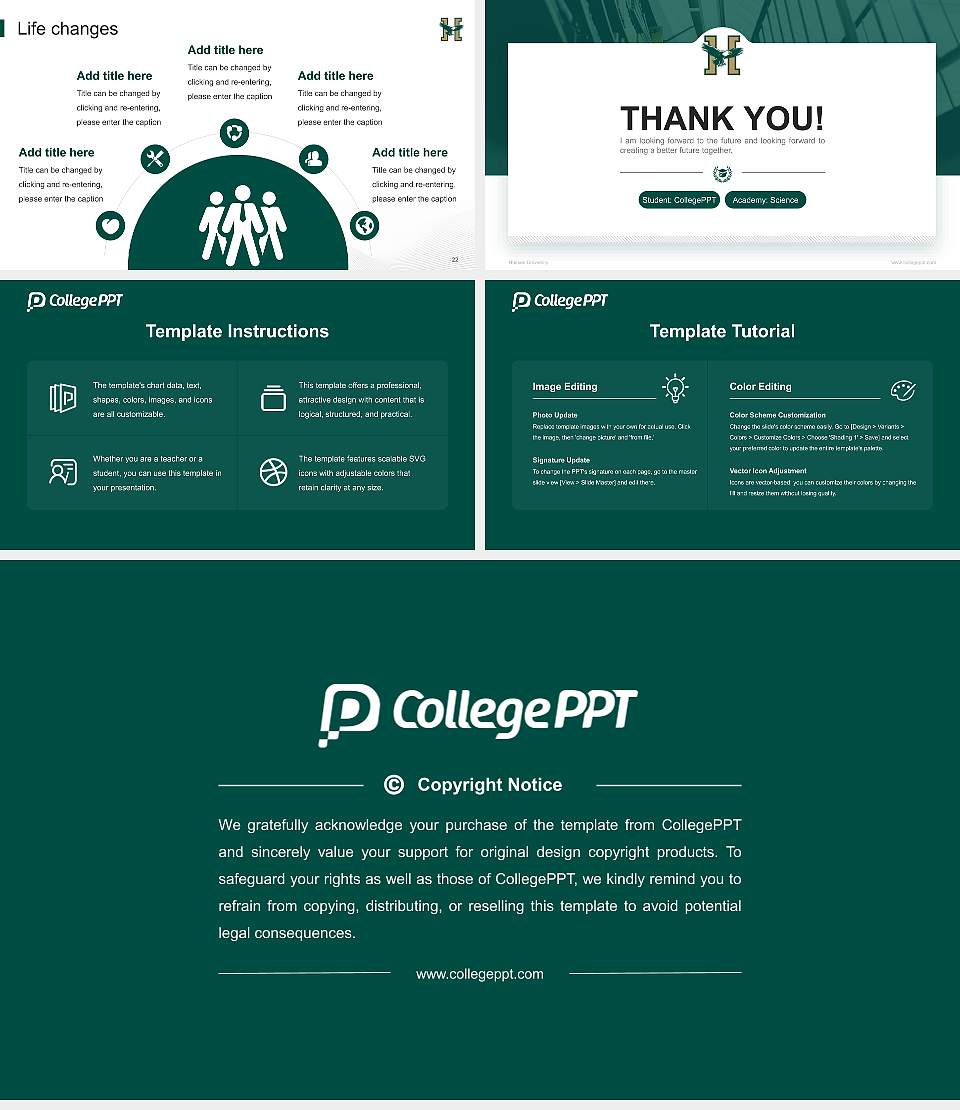 Husson University National Scholarship Defense PPT Template16:9 ratio PPT effect preview image4