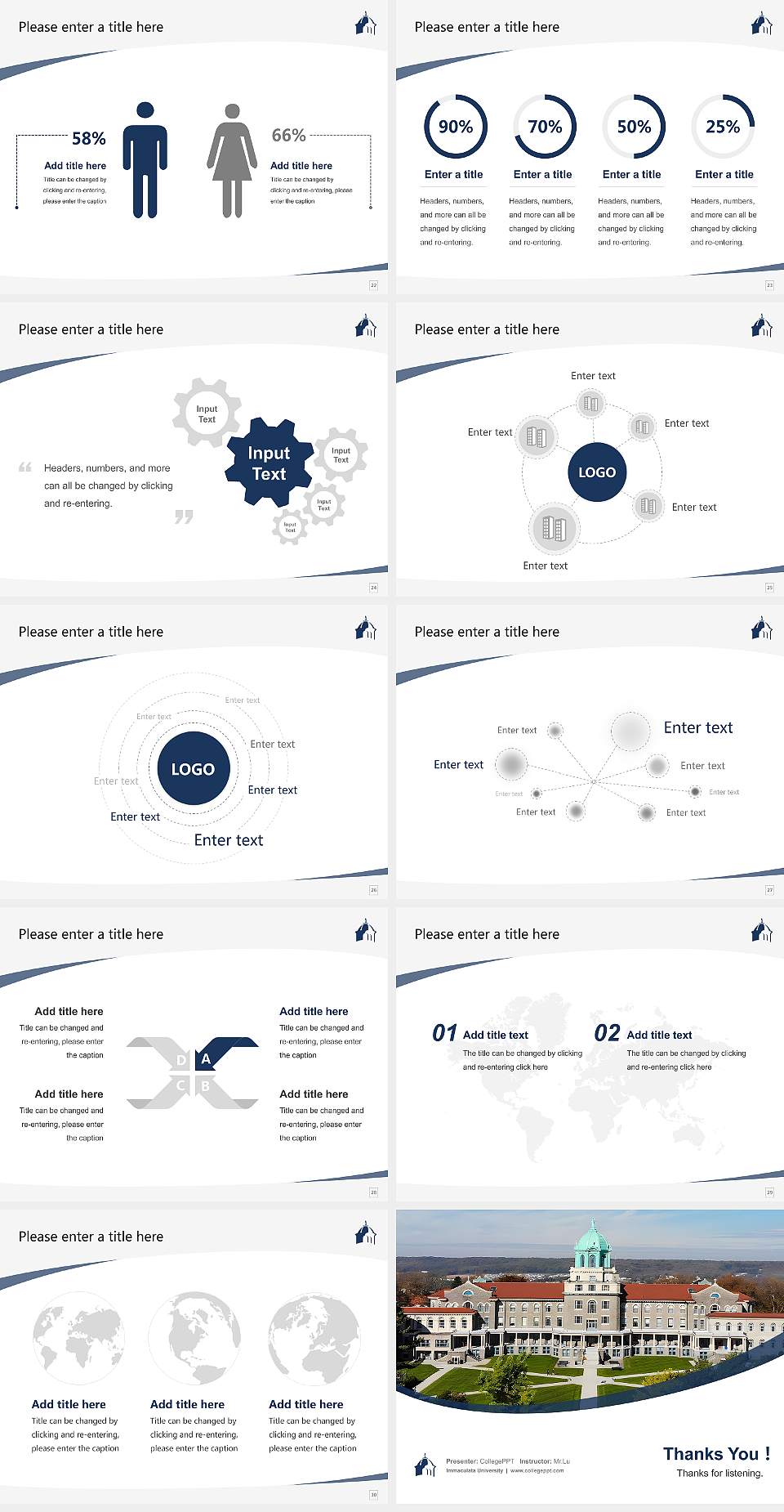 Immaculata University Course/Courseware Creation PPT Template4:3 ratio PPT effect preview image4