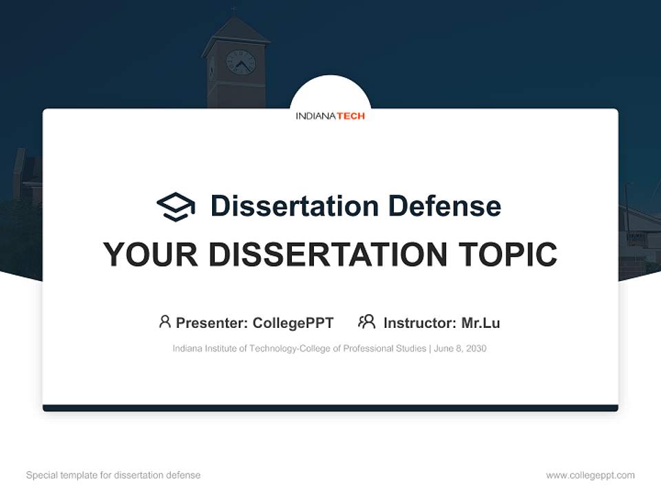 Indiana Institute of Technology-College of Professional Studies Graduation Thesis Defense PPT Template4:3 ratio PPT effect preview image7