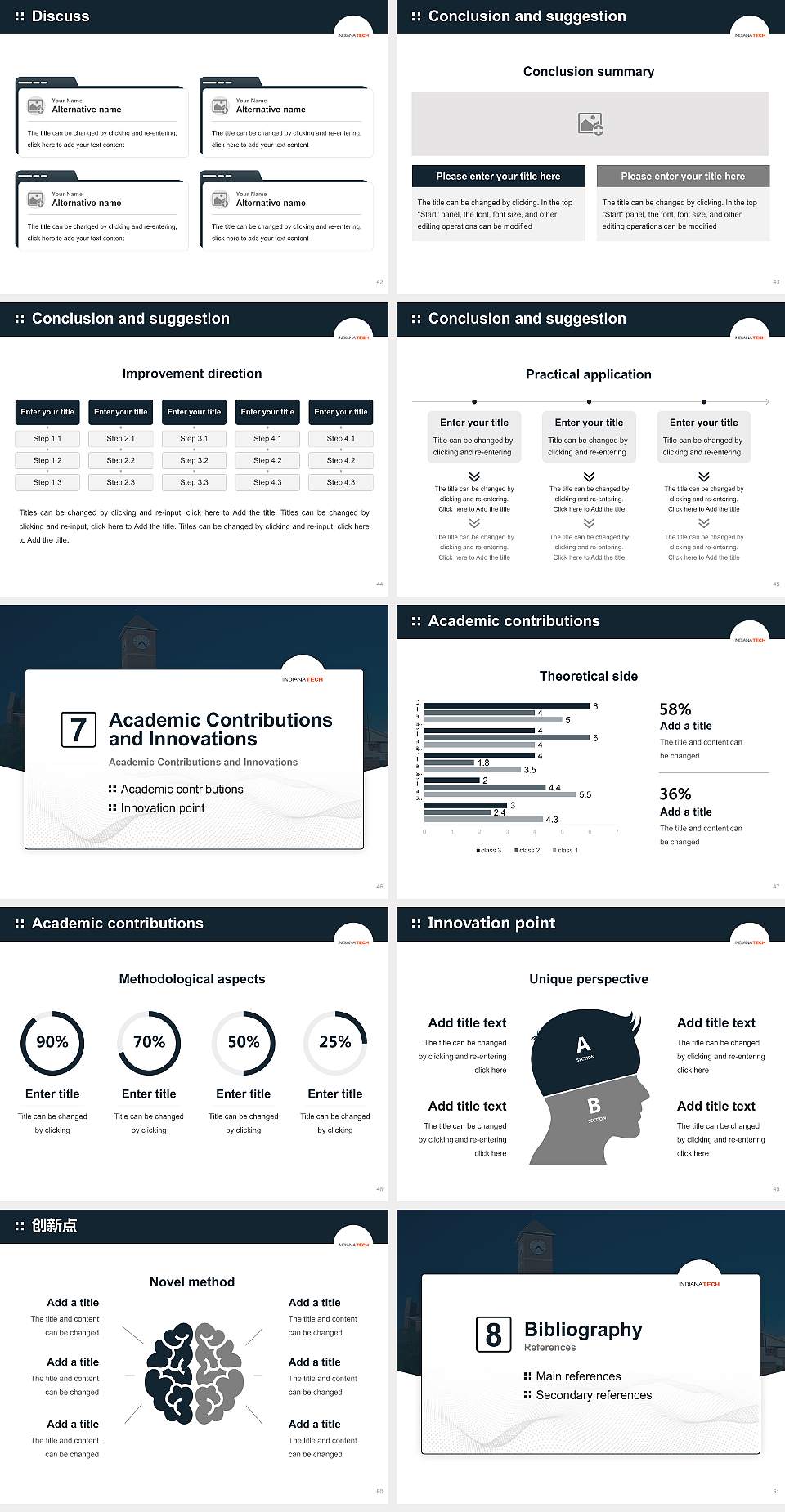 Indiana Institute of Technology-College of Professional Studies Graduation Thesis Defense PPT Template4:3 ratio PPT effect preview image6