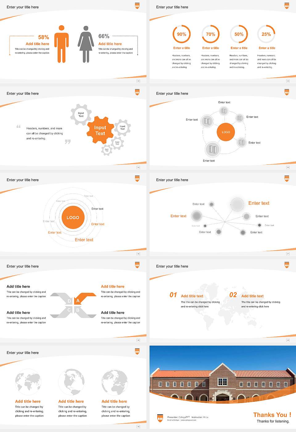 Hendrix College Course/Courseware Creation PPT Template16:9 ratio PPT effect preview image4