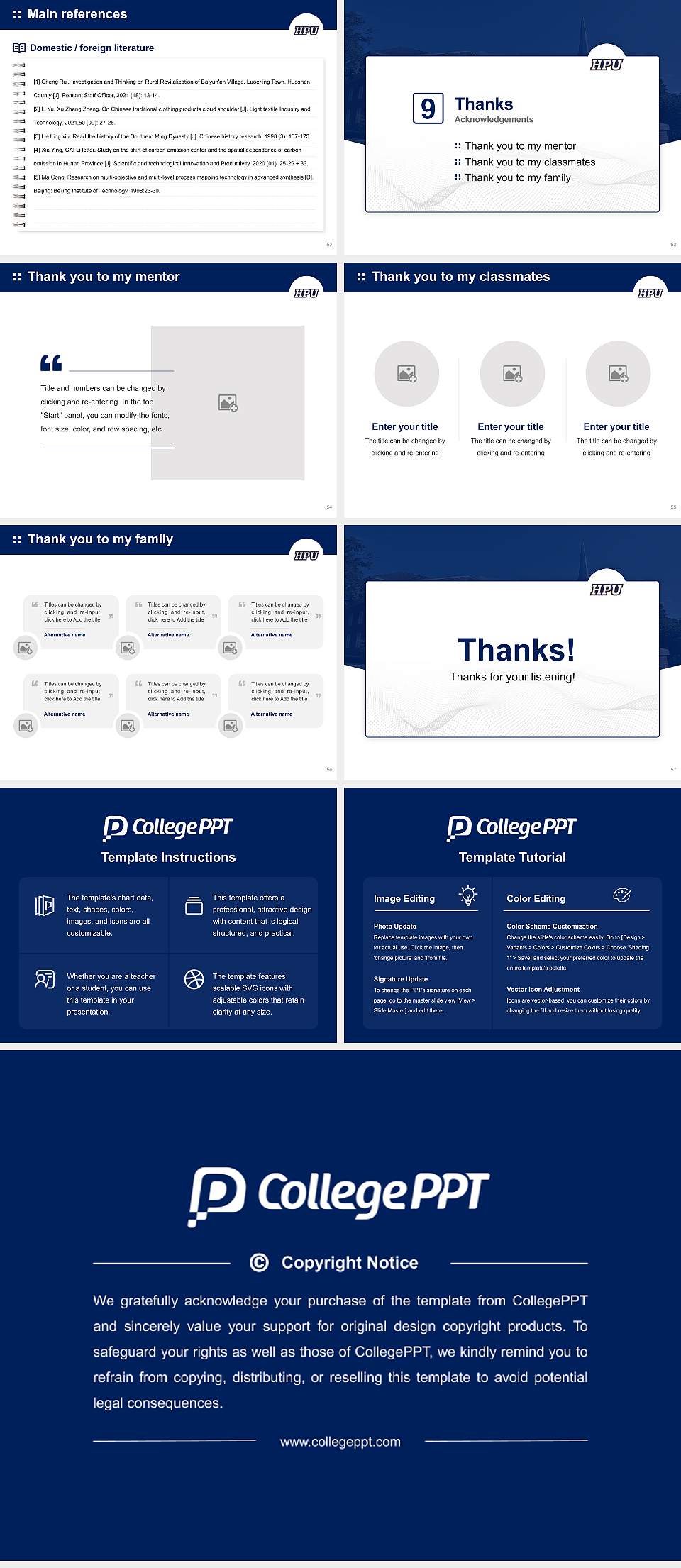 Howard Payne University Graduation Thesis Defense PPT Template4:3 ratio PPT effect preview image7