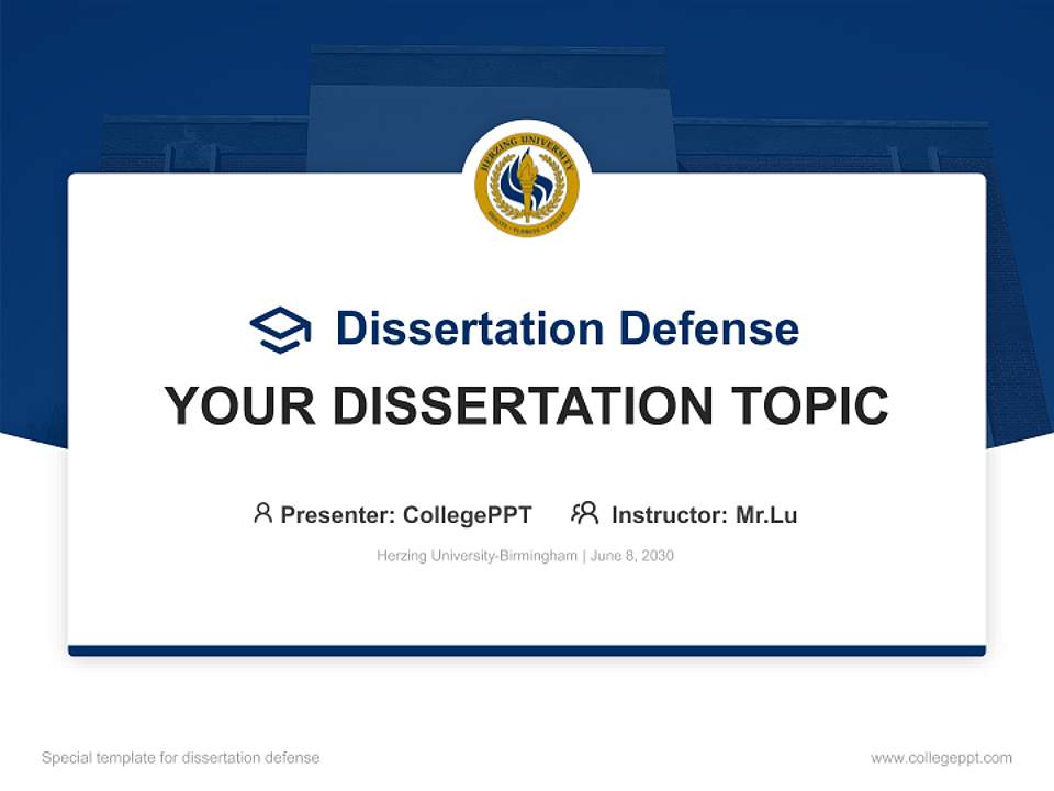 Herzing University-Birmingham Graduation Thesis Defense PPT Template4:3 ratio PPT effect preview image7
