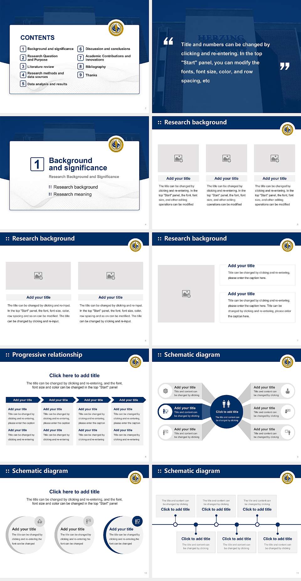 Herzing University-Birmingham Graduation Thesis Defense PPT Template4:3 ratio PPT effect preview image2