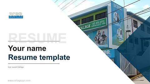 Icpr Junior College Resume PPT Template