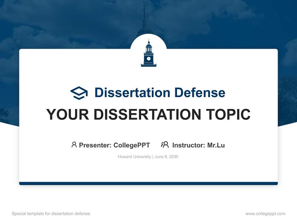 Howard University Graduation Thesis Defense PPT Template4:3 ratio PPT effect preview image7