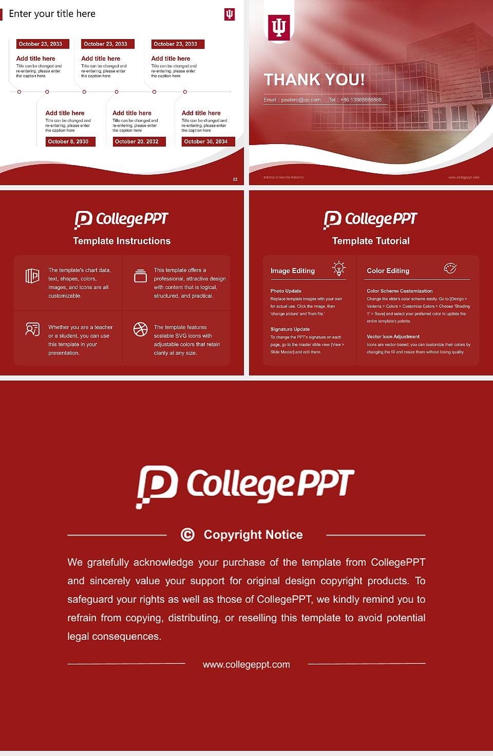 Indiana University-Kokomo Lecture Sharing and Networking Event PPT Template4:3 ratio PPT effect preview image4