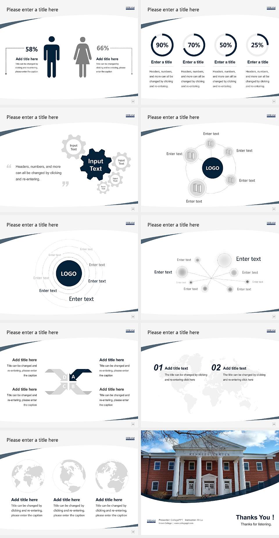 Hiram College Course/Courseware Creation PPT Template4:3 ratio PPT effect preview image4