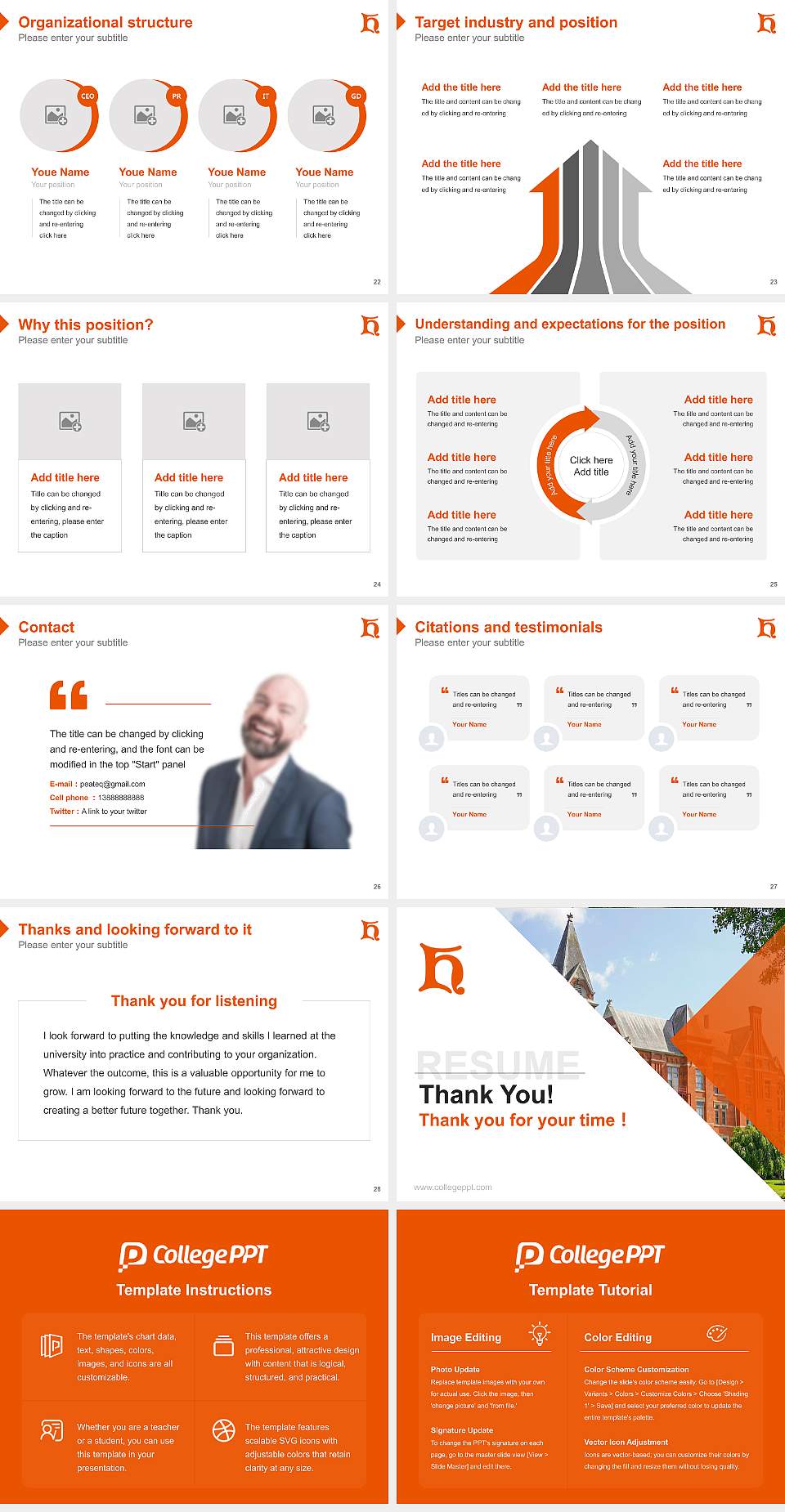 Heidelberg University Resume PPT Template4:3 ratio PPT effect preview image4