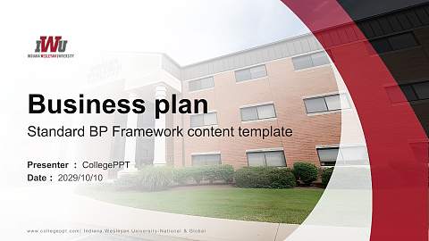 Indiana Wesleyan University-National & Global Competition/Entrepreneurship Contest PPT Template