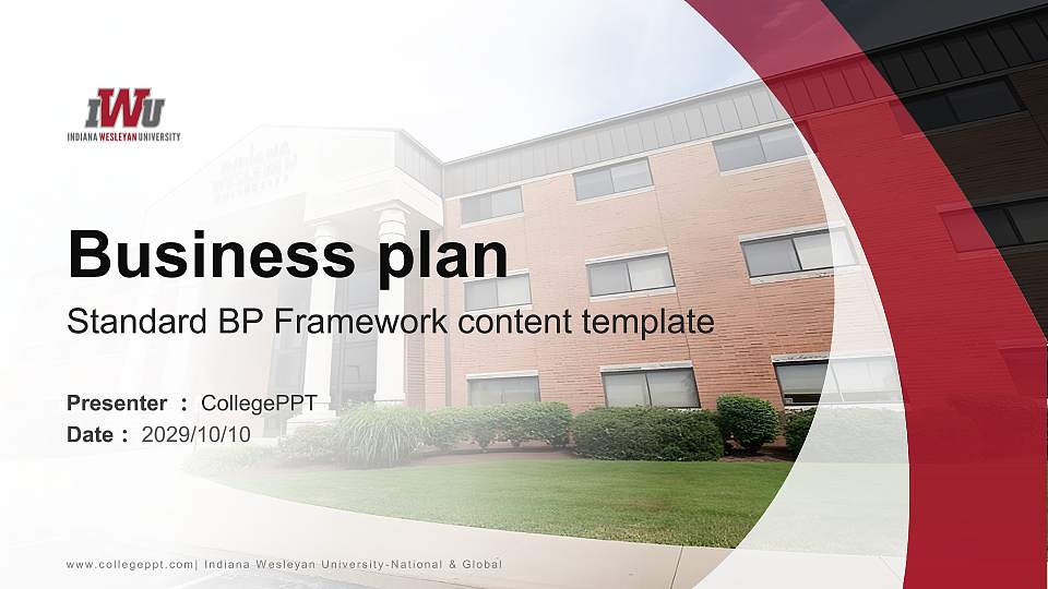 Indiana Wesleyan University-National & Global Competition/Entrepreneurship Contest PPT Template16:9 ratio PPT effect preview image
