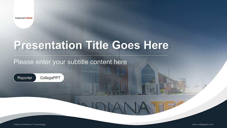 Indiana Institute of Technology Lecture Sharing and Networking Event PPT Template16:9 ratio PPT effect preview image