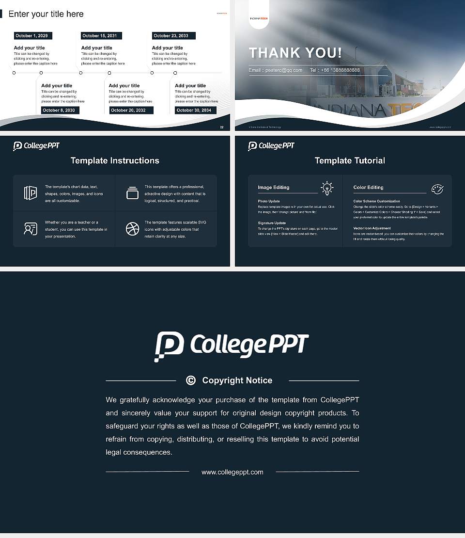 Indiana Institute of Technology Lecture Sharing and Networking Event PPT Template16:9 ratio PPT effect preview image4