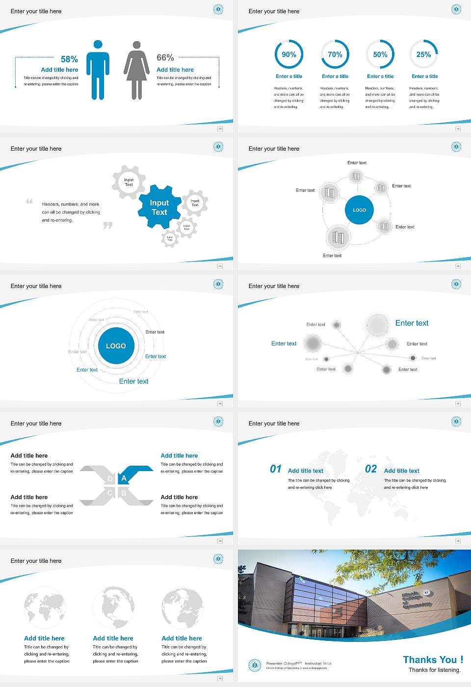 Illinois College of Optometry Course/Courseware Creation PPT Template16:9 ratio PPT effect preview image4