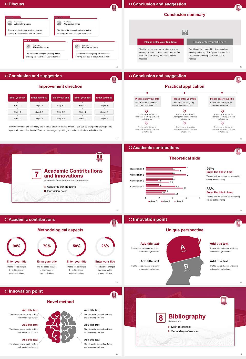 Henderson State University Graduation Thesis Defense PPT Template16:9 ratio PPT effect preview image6