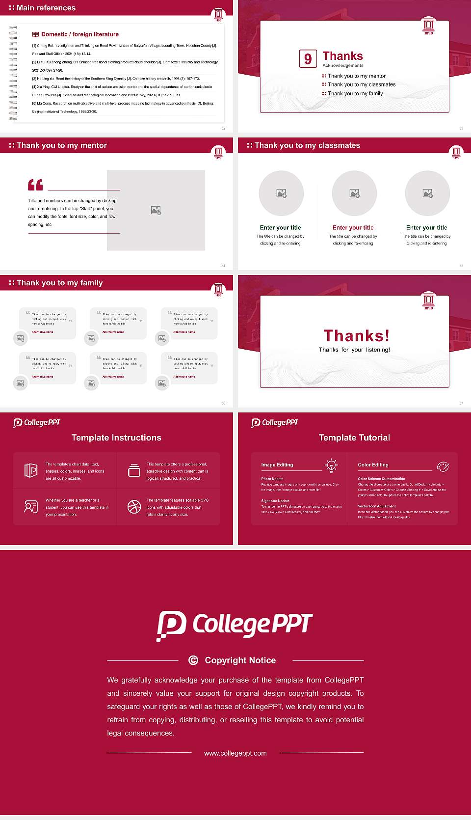 Henderson State University Graduation Thesis Defense PPT Template16:9 ratio PPT effect preview image7
