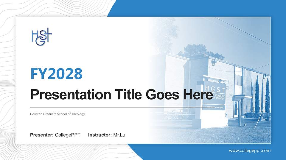 Houston Graduate School of Theology Academic Presentation/Research Findings Report PPT Template16:9 ratio PPT effect preview image