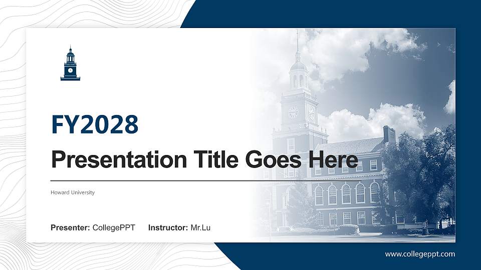 Howard University Academic Presentation/Research Findings Report PPT Template16:9 ratio PPT effect preview image