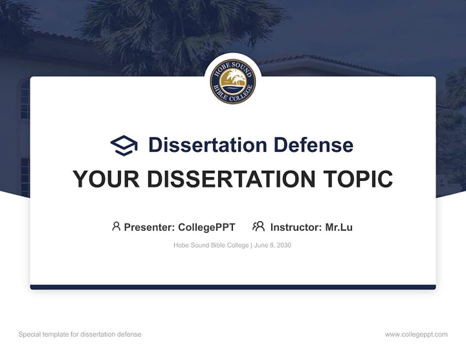 Hobe Sound Bible College Graduation Thesis Defense PPT Template4:3 ratio PPT effect preview image7