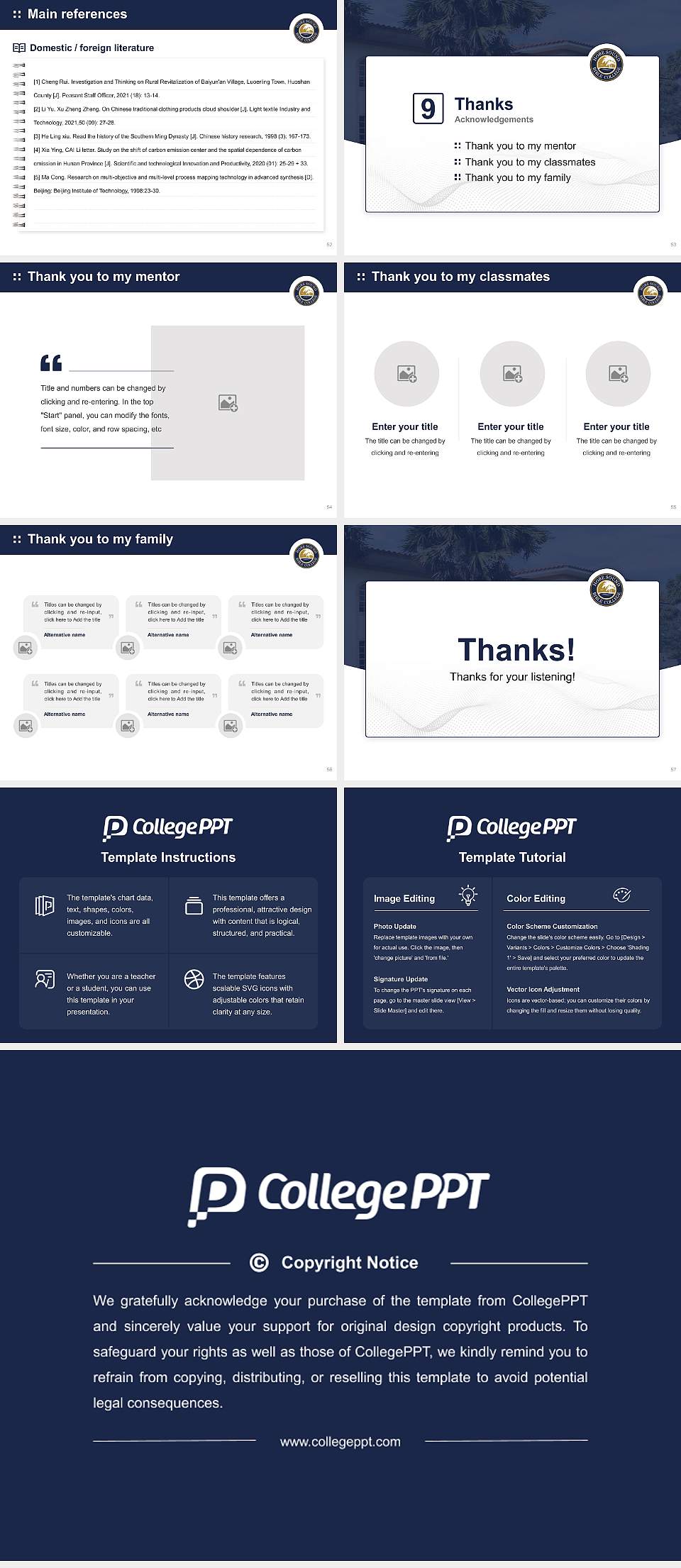 Hobe Sound Bible College Graduation Thesis Defense PPT Template4:3 ratio PPT effect preview image7