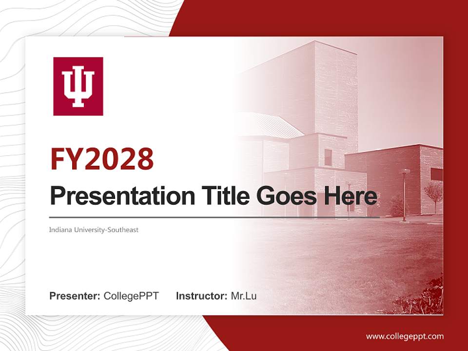 Indiana University-Southeast Academic Presentation/Research Findings Report PPT Template4:3 ratio PPT effect preview image5