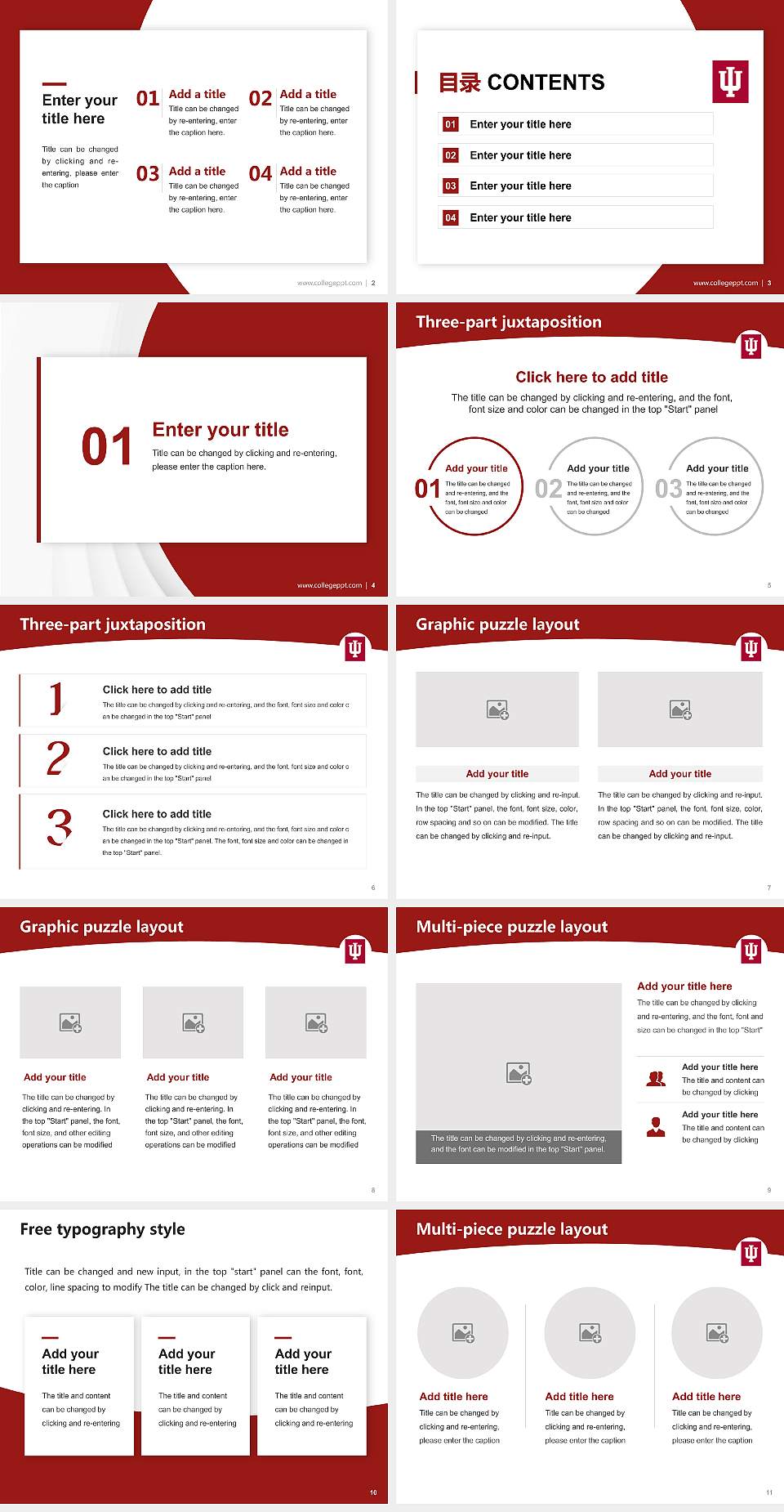 Indiana University-Southeast Academic Presentation/Research Findings Report PPT Template4:3 ratio PPT effect preview image2