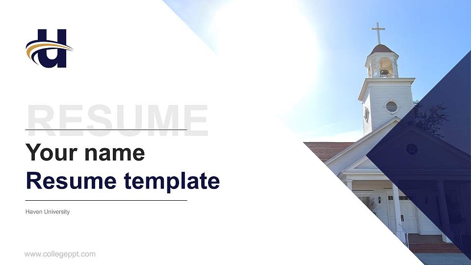 Haven University Resume PPT Template16:9 ratio PPT effect preview image