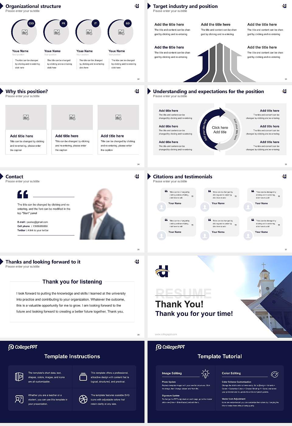 Haven University Resume PPT Template16:9 ratio PPT effect preview image4