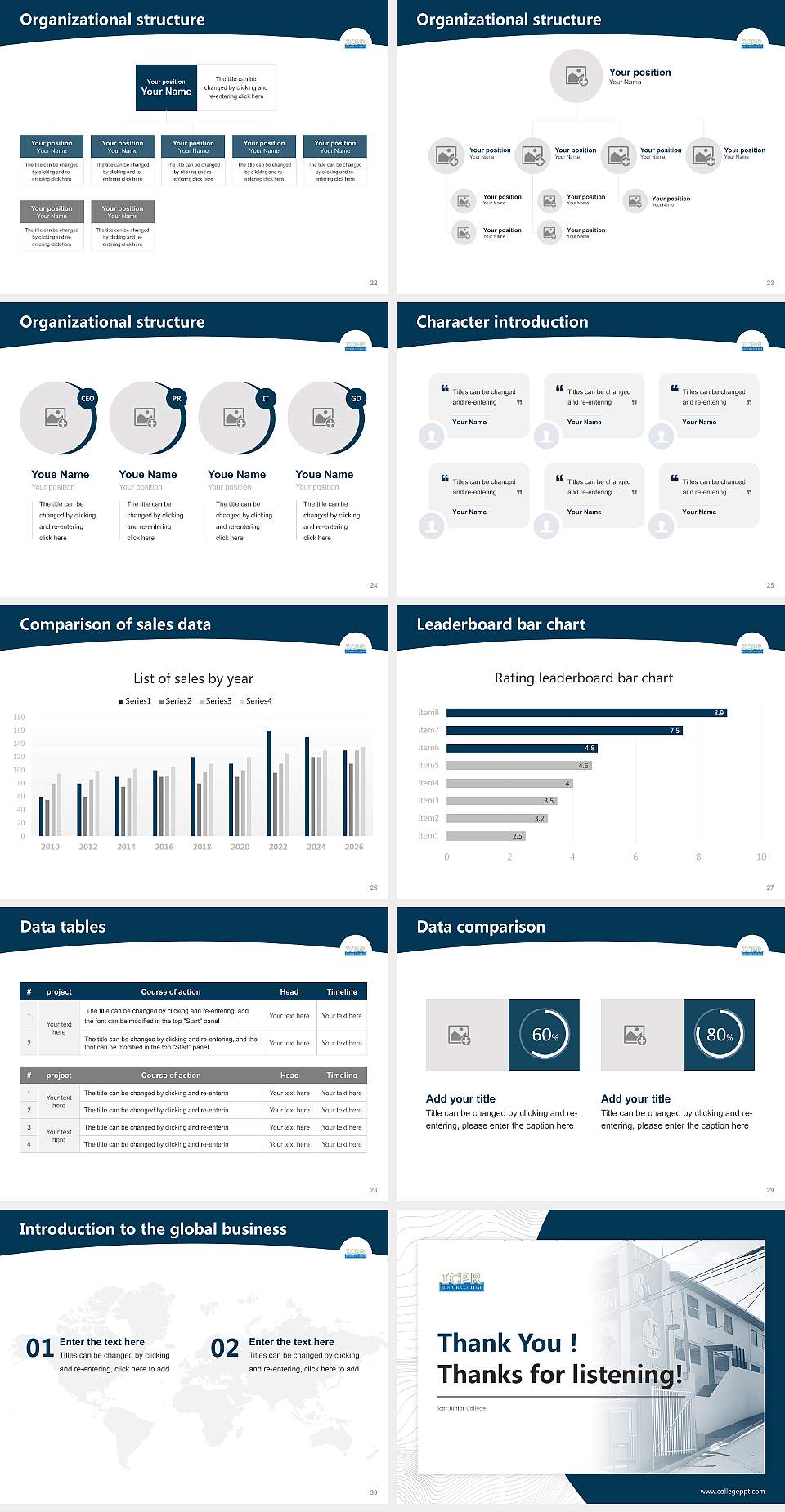 Icpr Junior College Academic Presentation/Research Findings Report PPT Template4:3 ratio PPT effect preview image4