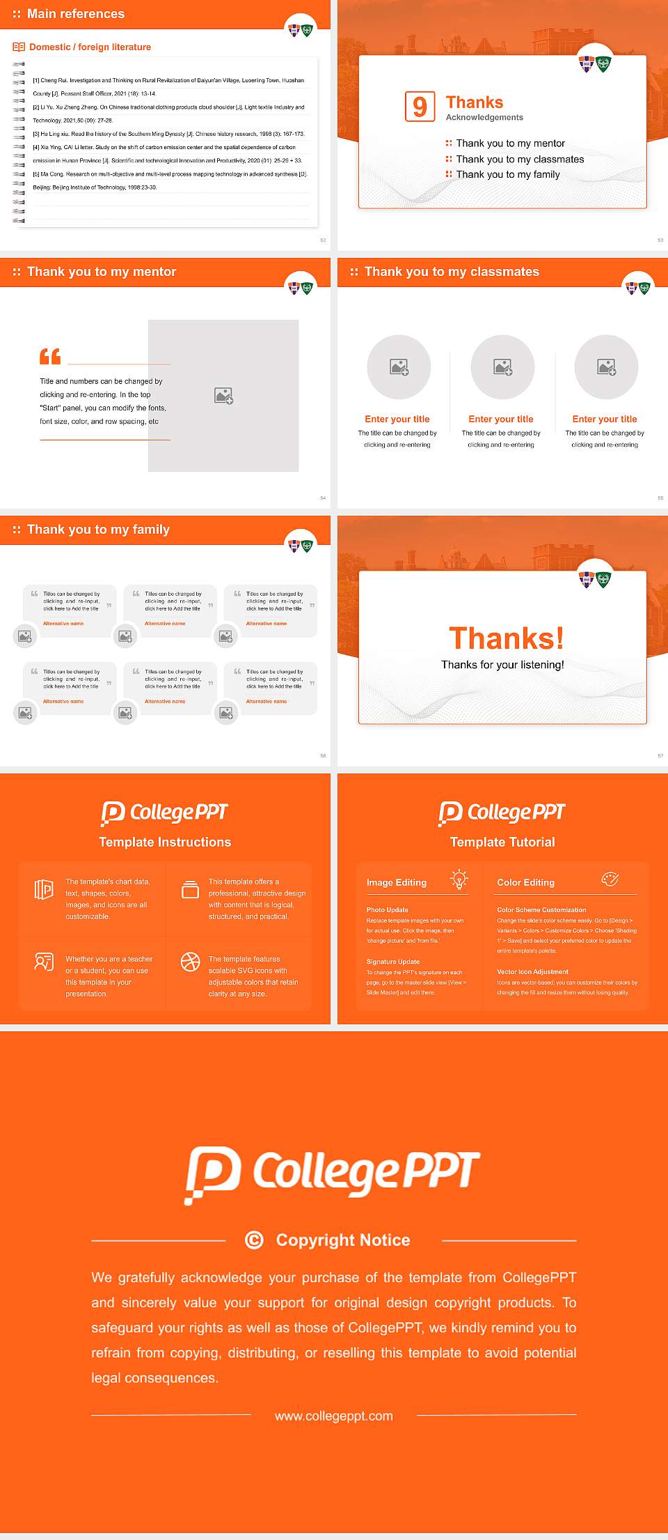 Hobart William Smith Colleges Graduation Thesis Defense PPT Template4:3 ratio PPT effect preview image7