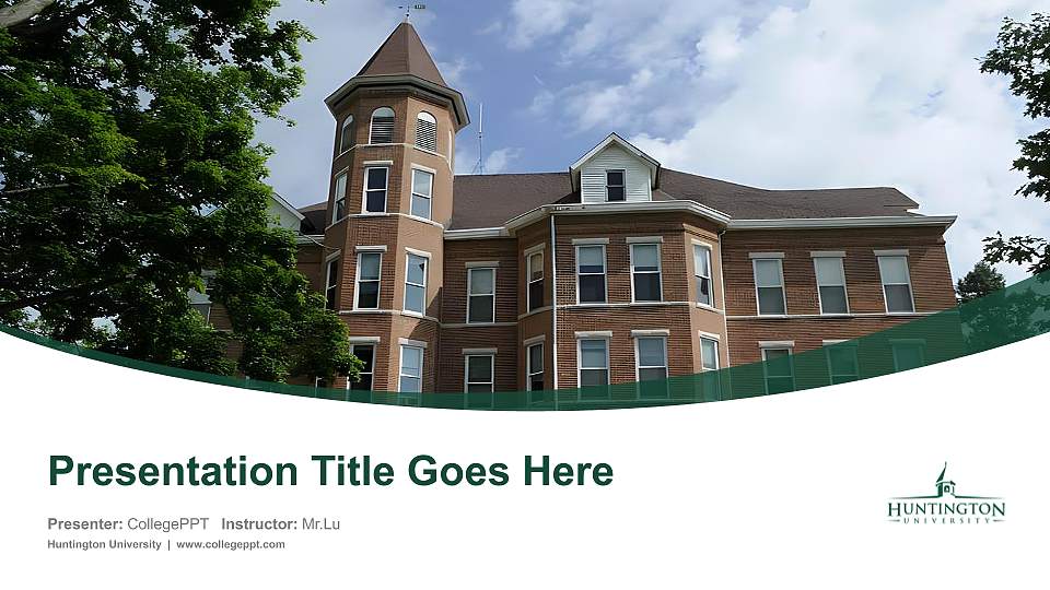 Huntington University Course/Courseware Creation PPT Template16:9 ratio PPT effect preview image