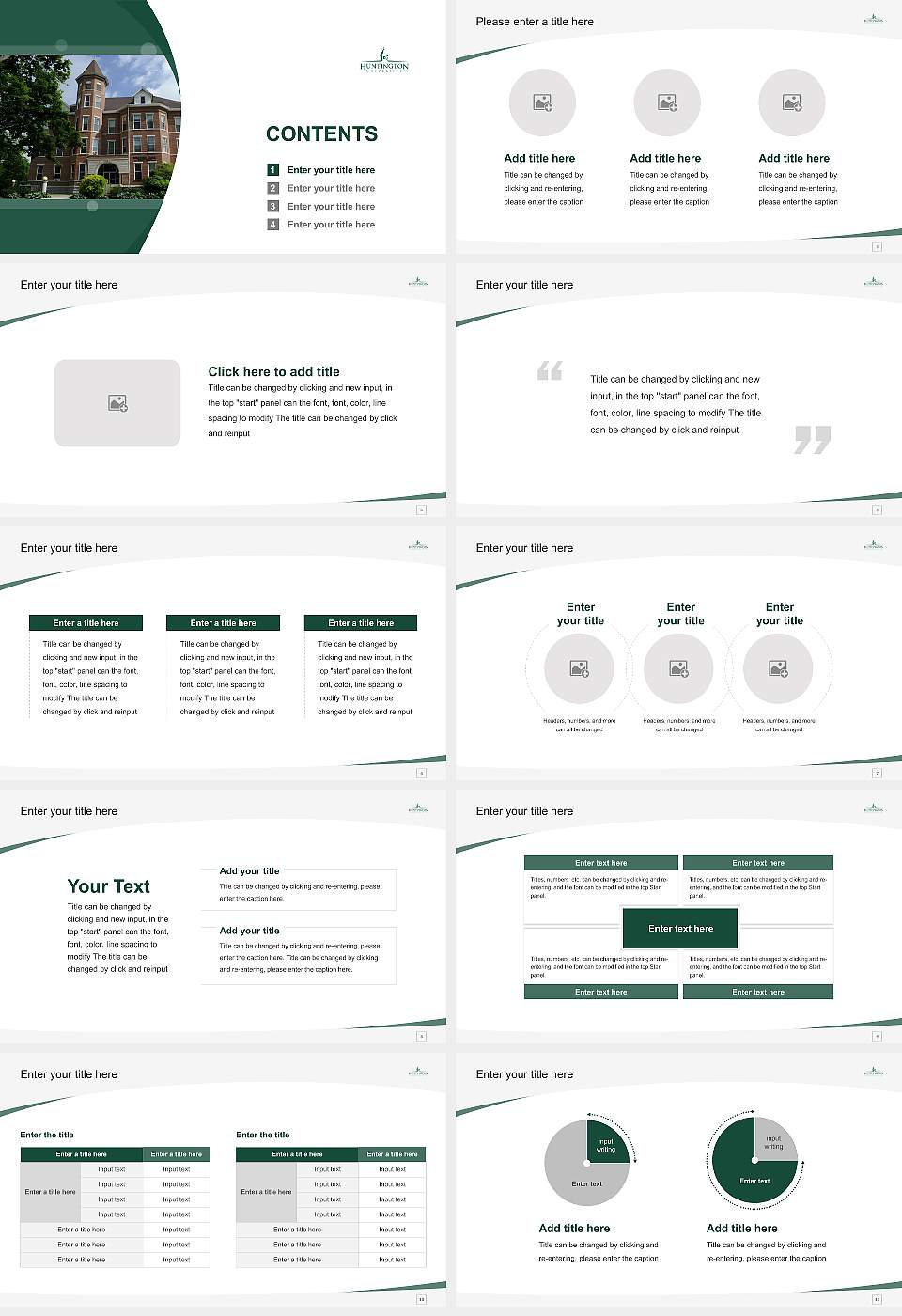 Huntington University Course/Courseware Creation PPT Template16:9 ratio PPT effect preview image2