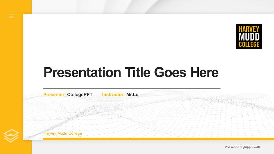 Harvey Mudd College Thesis Proposal/Graduation Defense PPT Template16:9 ratio PPT effect preview image