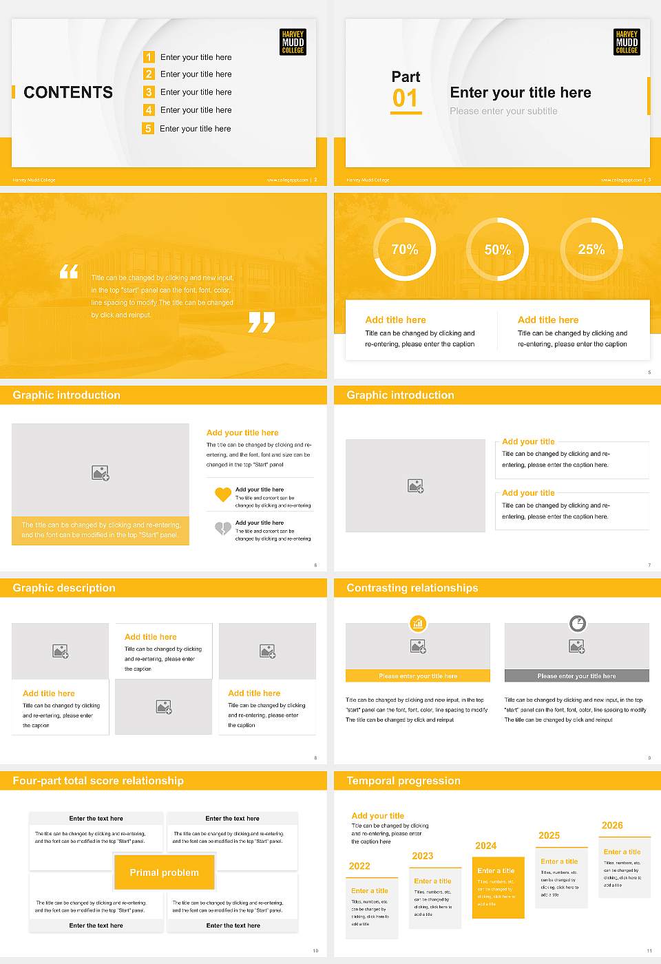 Harvey Mudd College Thesis Proposal/Graduation Defense PPT Template16:9 ratio PPT effect preview image2